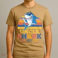 Funny Retro Vintage Uncle Shark Doo T-Shirt thumb 3