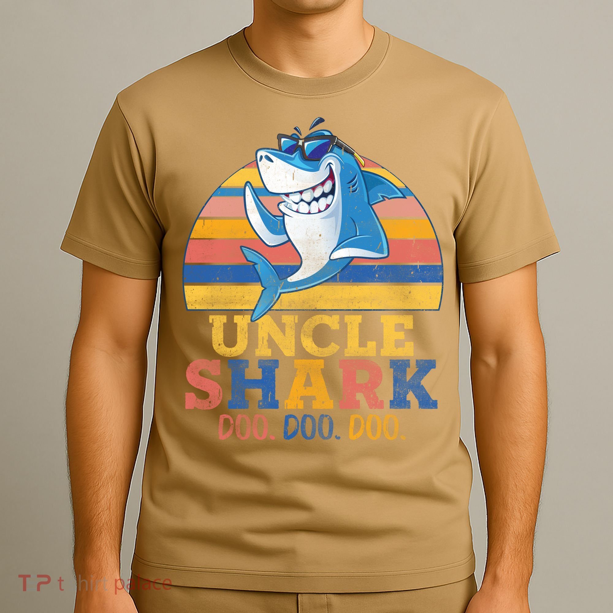 Funny Retro Vintage Uncle Shark Doo T-Shirt
