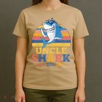 Funny Retro Vintage Uncle Shark Doo T-Shirt thumb 4