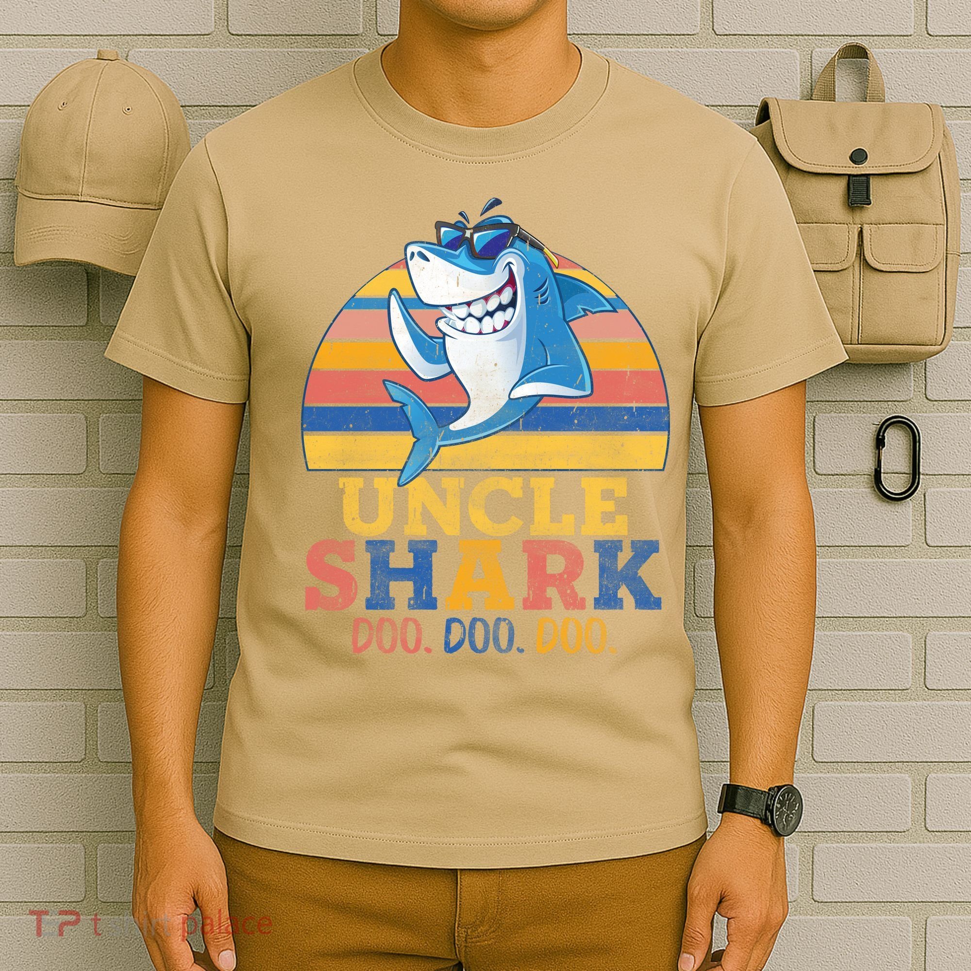 Funny Retro Vintage Uncle Shark Doo T-Shirt