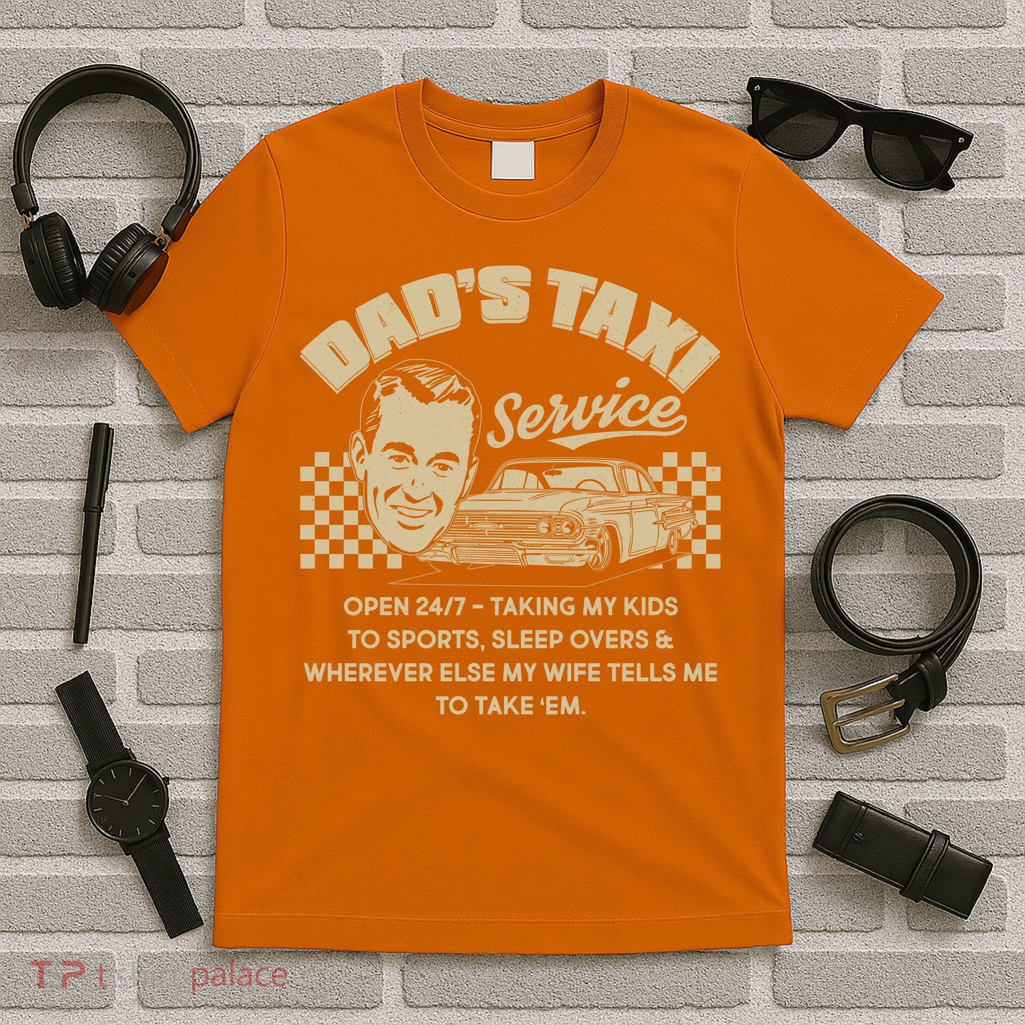 Funny Retro Vintage Dad's Taxi Service T-Shirt