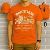 Funny Retro Vintage Dad's Taxi Service T-Shirt thumb 6