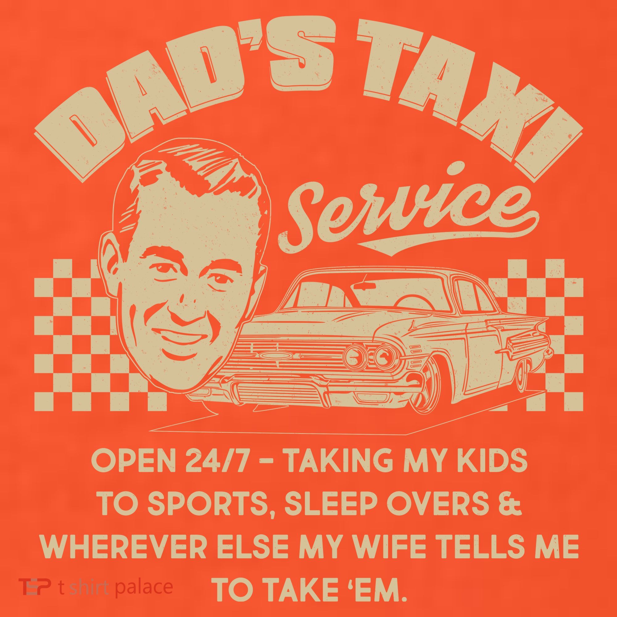 Funny Retro Vintage Dad's Taxi Service T-Shirt