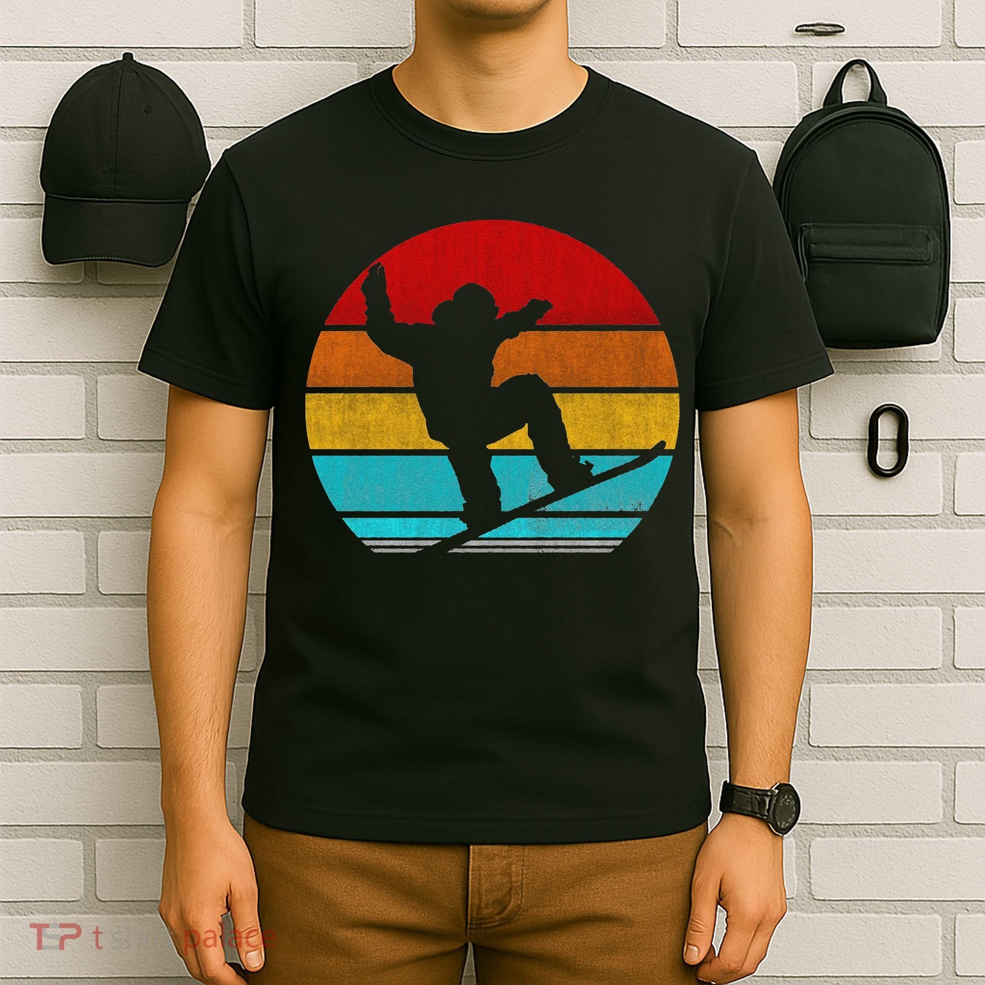 Funny Retro Vintage Snowboarding T-Shirt