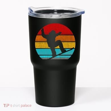 Funny Retro Vintage Snowboarding Tumbler