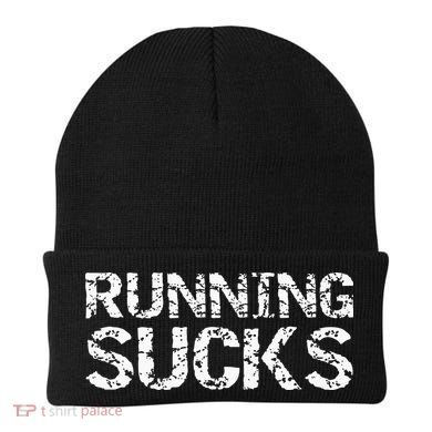 Funny Run Workout Gift For Runners Running Sucks Beanie