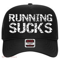 Funny Run Workout Gift For Runners Running Sucks Hat thumb 0