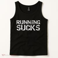 Funny Run Workout Gift For Runners Running Sucks Tank Top thumb 2