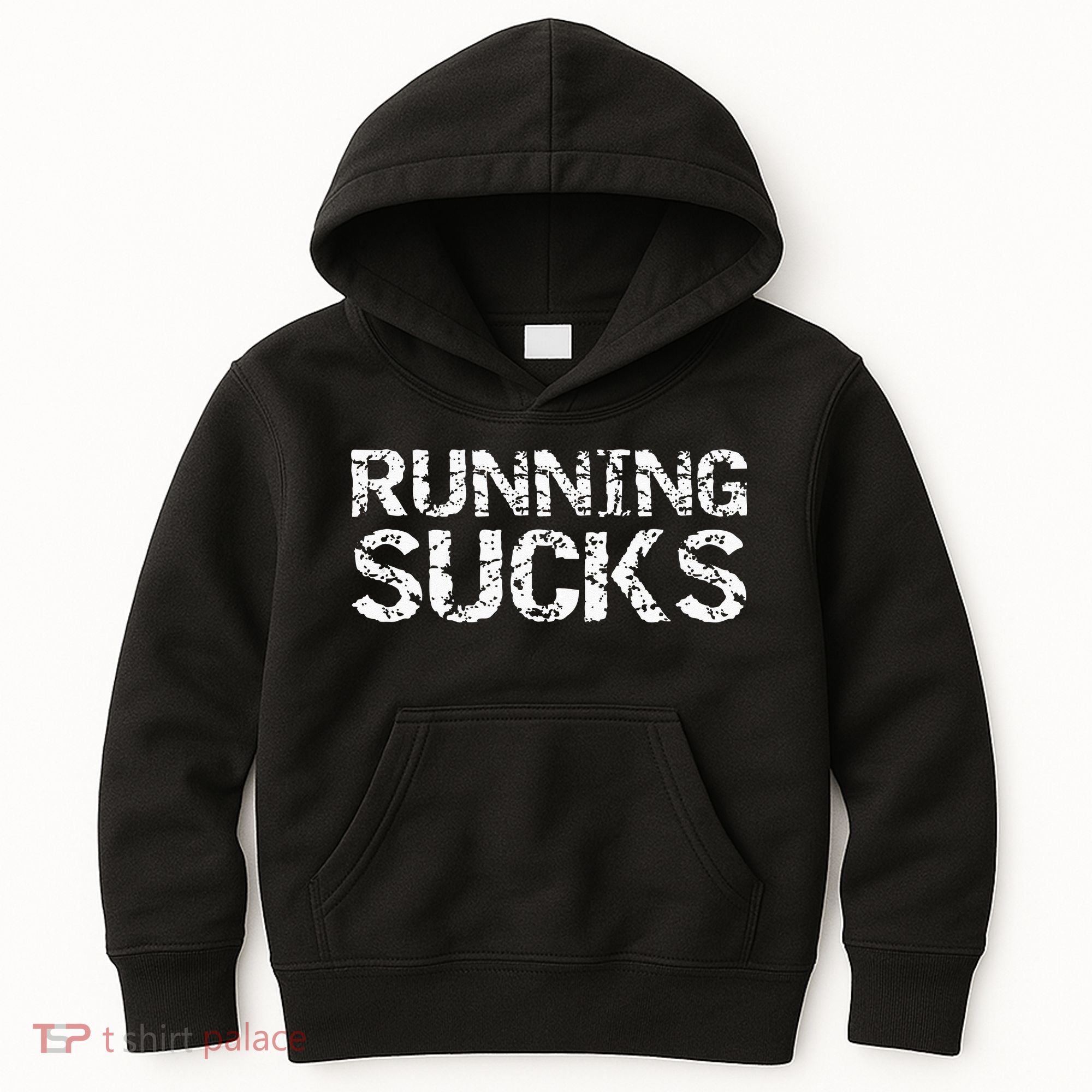 Funny Run Workout Gift For Runners Running Sucks Kids Hoodie