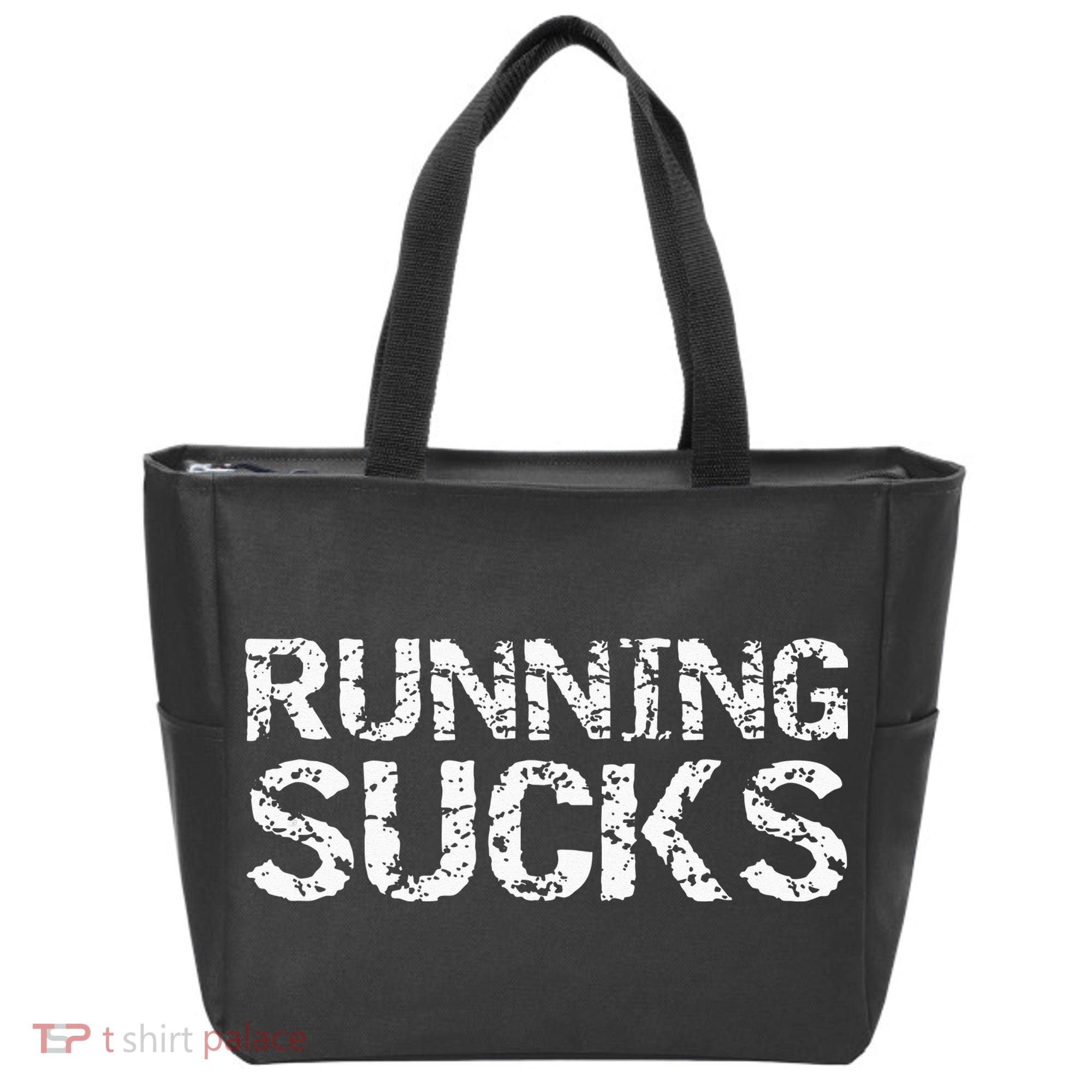 Funny Run Workout Gift For Runners Running Sucks Tote Bag