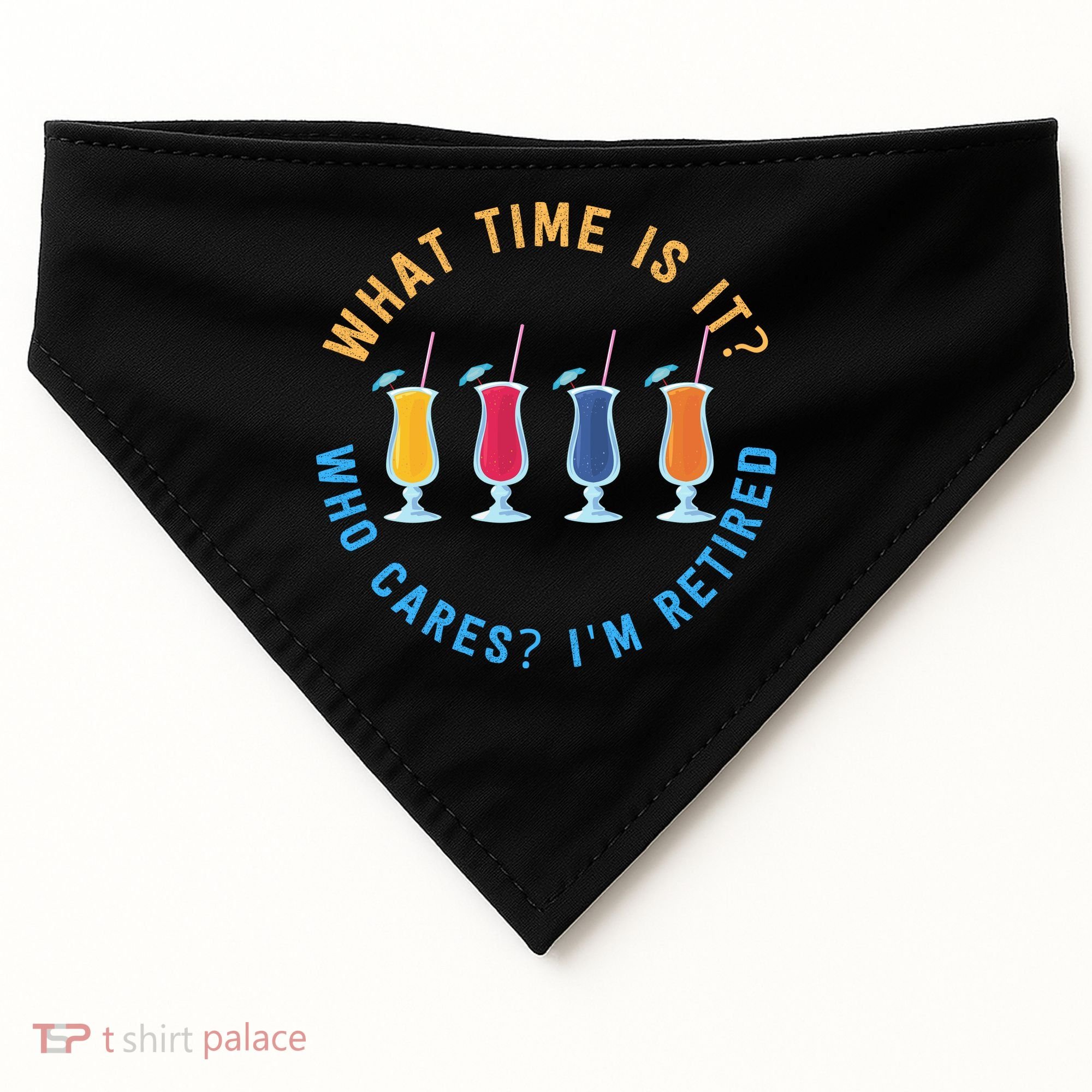 Funny Retirement Who Cares? I'm Retired Gift USA-Made Doggie Bandana
