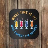 Funny Retirement Who Cares? I'm Retired Gift Coaster thumb 0