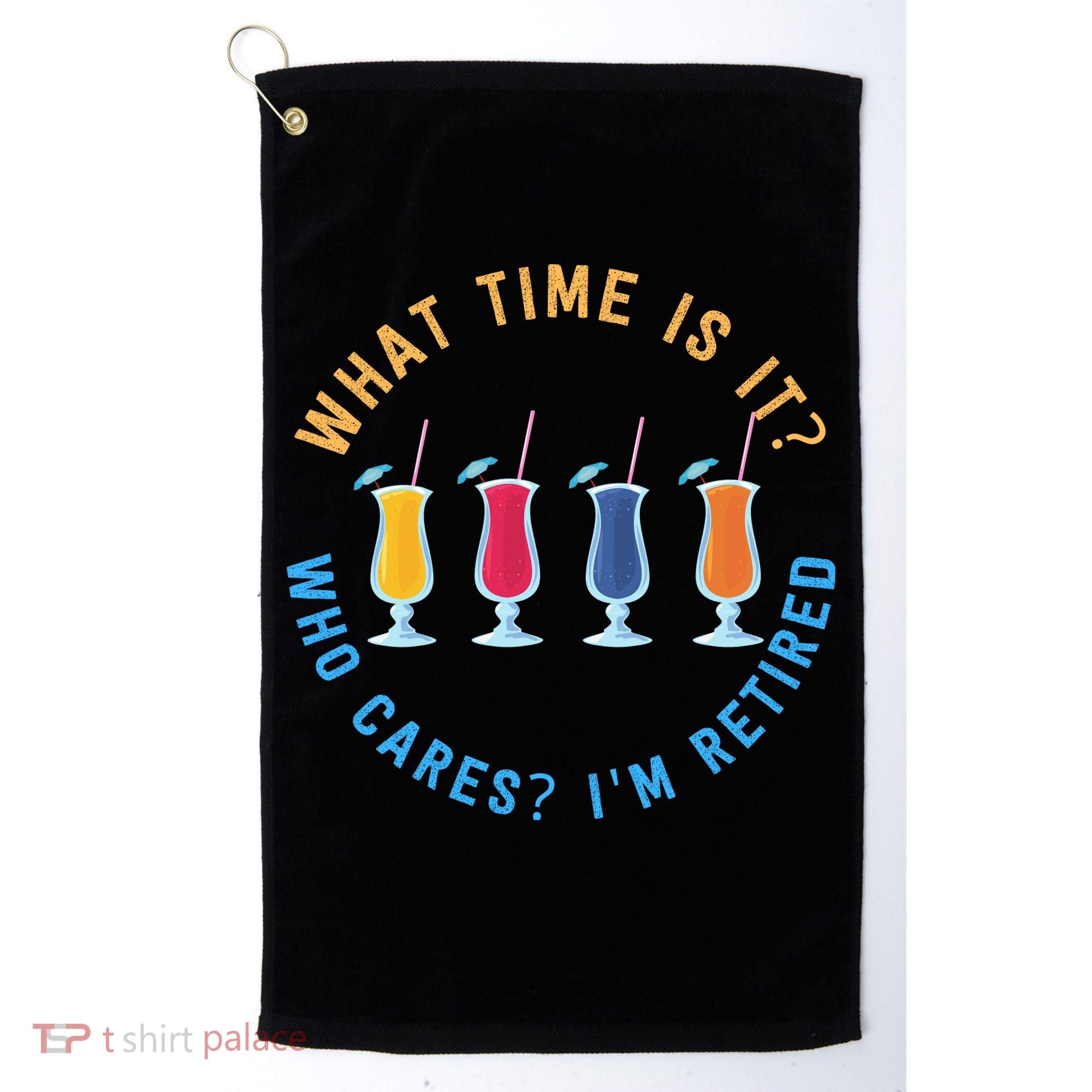 Funny Retirement Who Cares? I'm Retired Gift Golf Towel