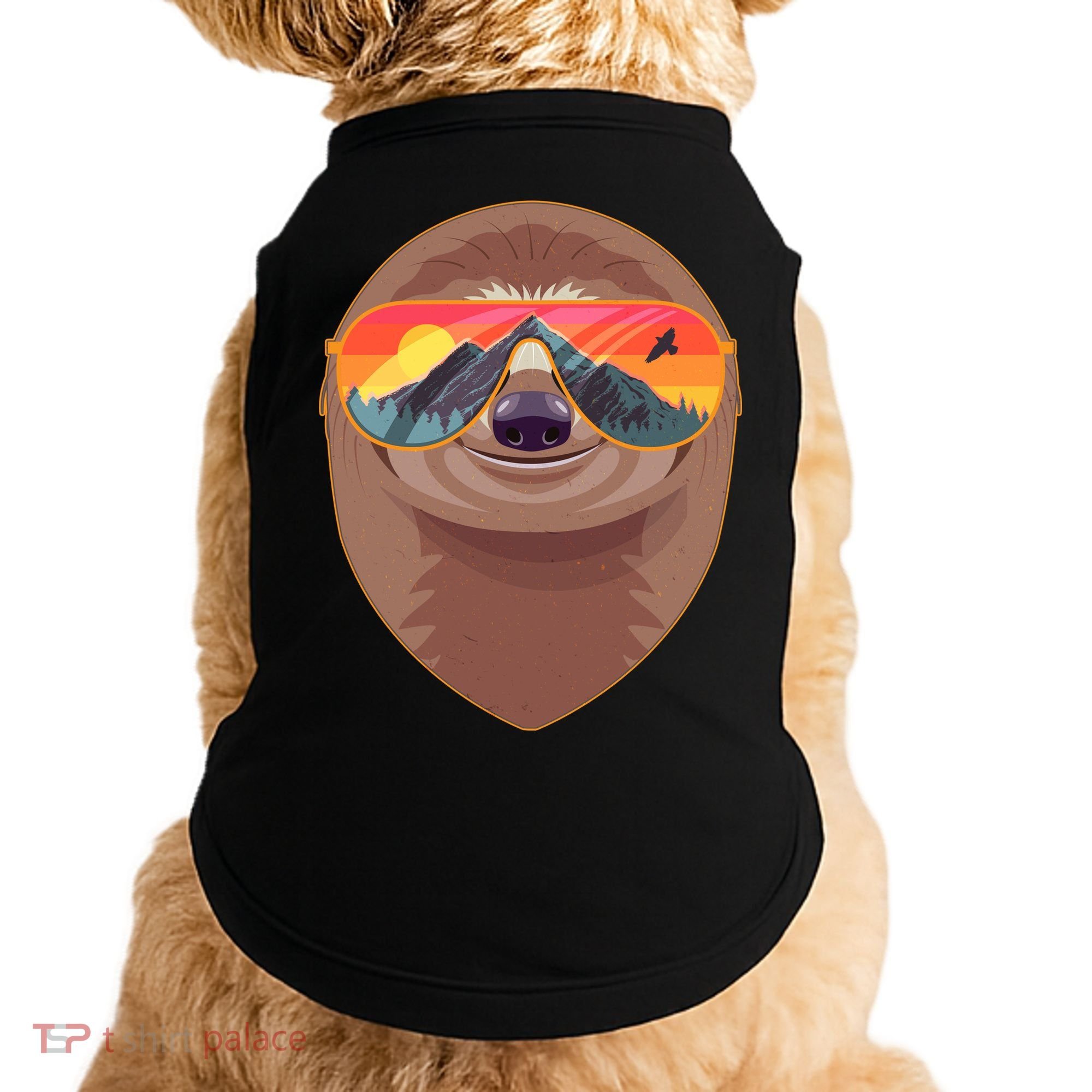 Funny Retro Wilderness Sloth Doggie Tank