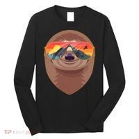 Funny Retro Wilderness Sloth Long Sleeve Shirt thumb 0
