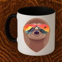 Funny Retro Wilderness Sloth Coffee Mug thumb 2
