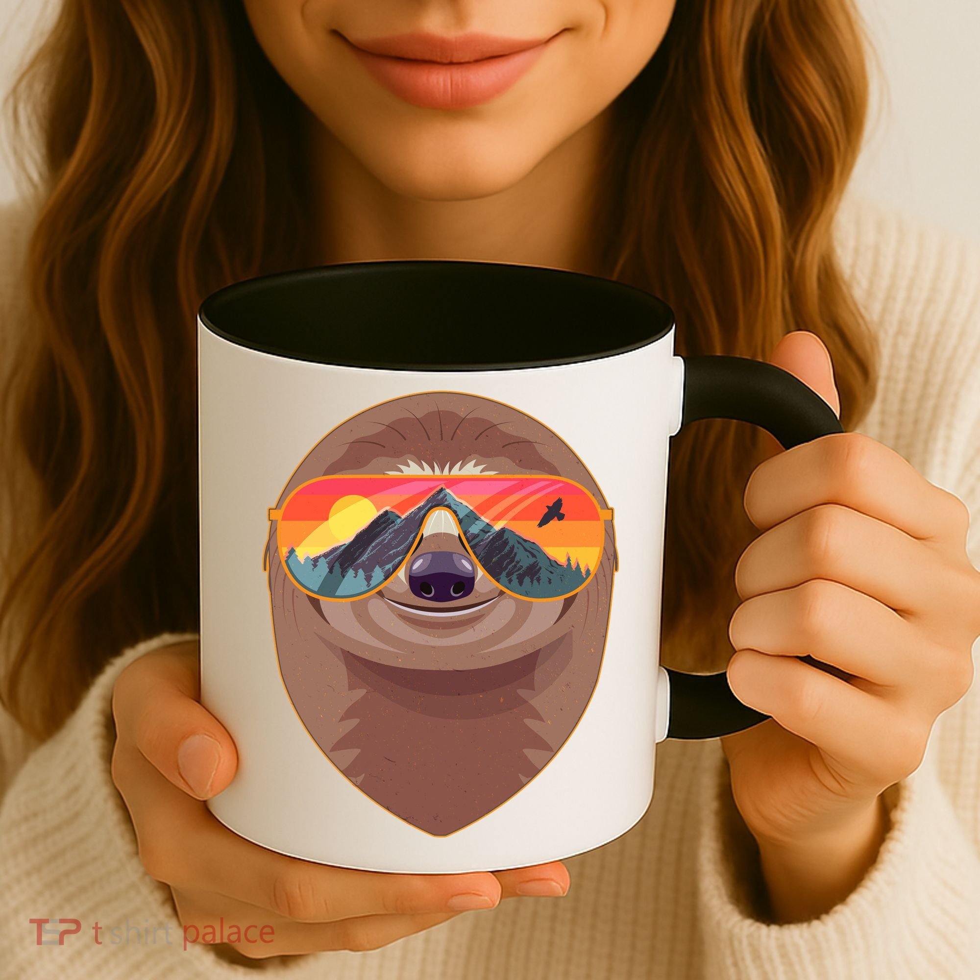 Funny Retro Wilderness Sloth Coffee Mug