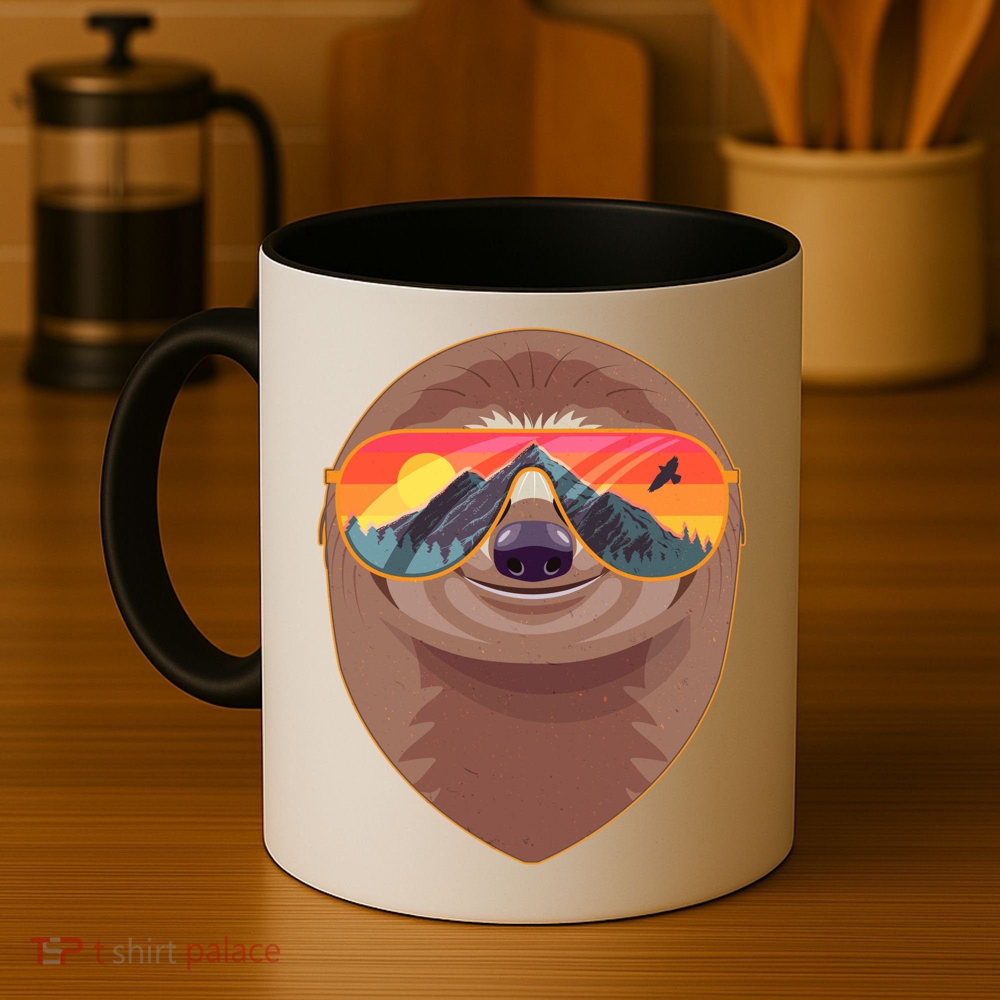 Funny Retro Wilderness Sloth Coffee Mug