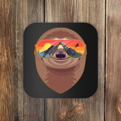 Funny Retro Wilderness Sloth Coaster