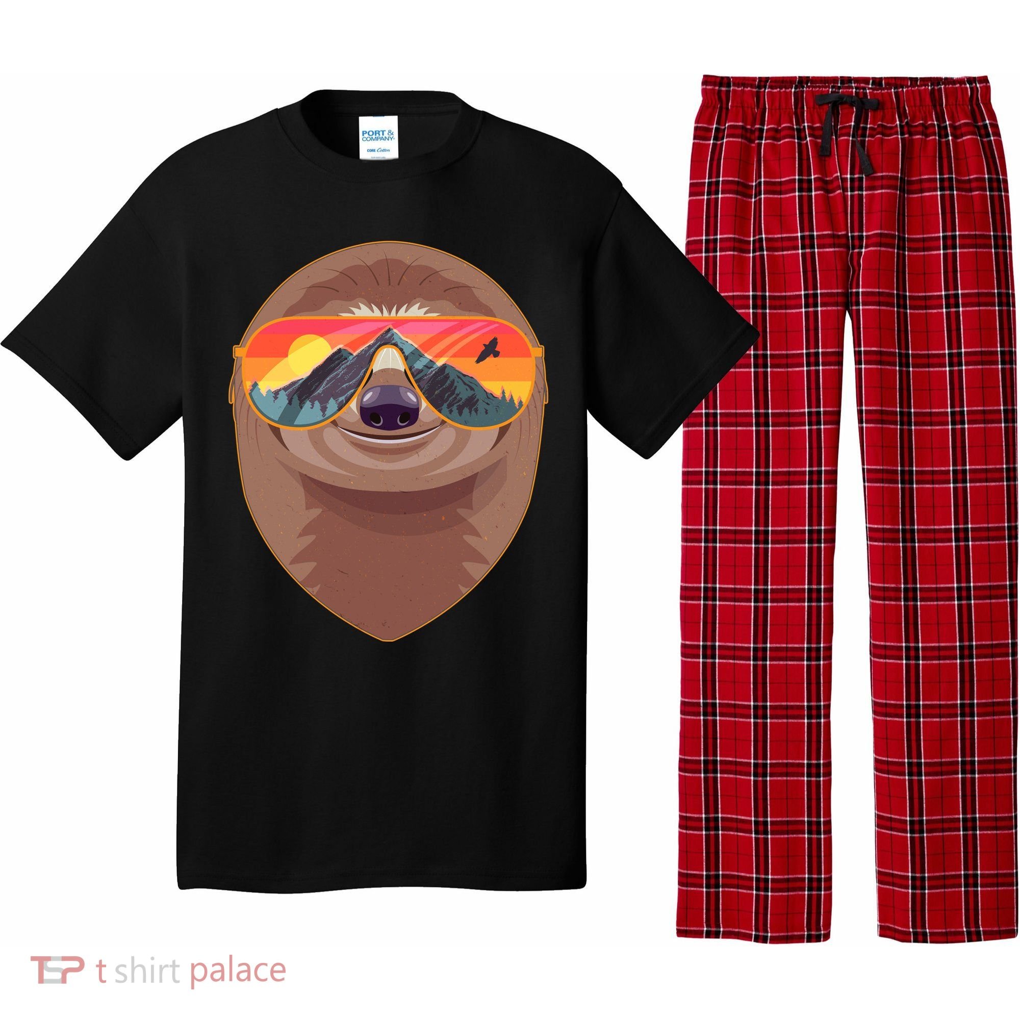 Funny Retro Wilderness Sloth Pajama Set