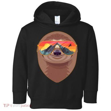 Funny Retro Wilderness Sloth Toddler Hoodie