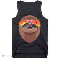 Funny Retro Wilderness Sloth Tank Top thumb 0
