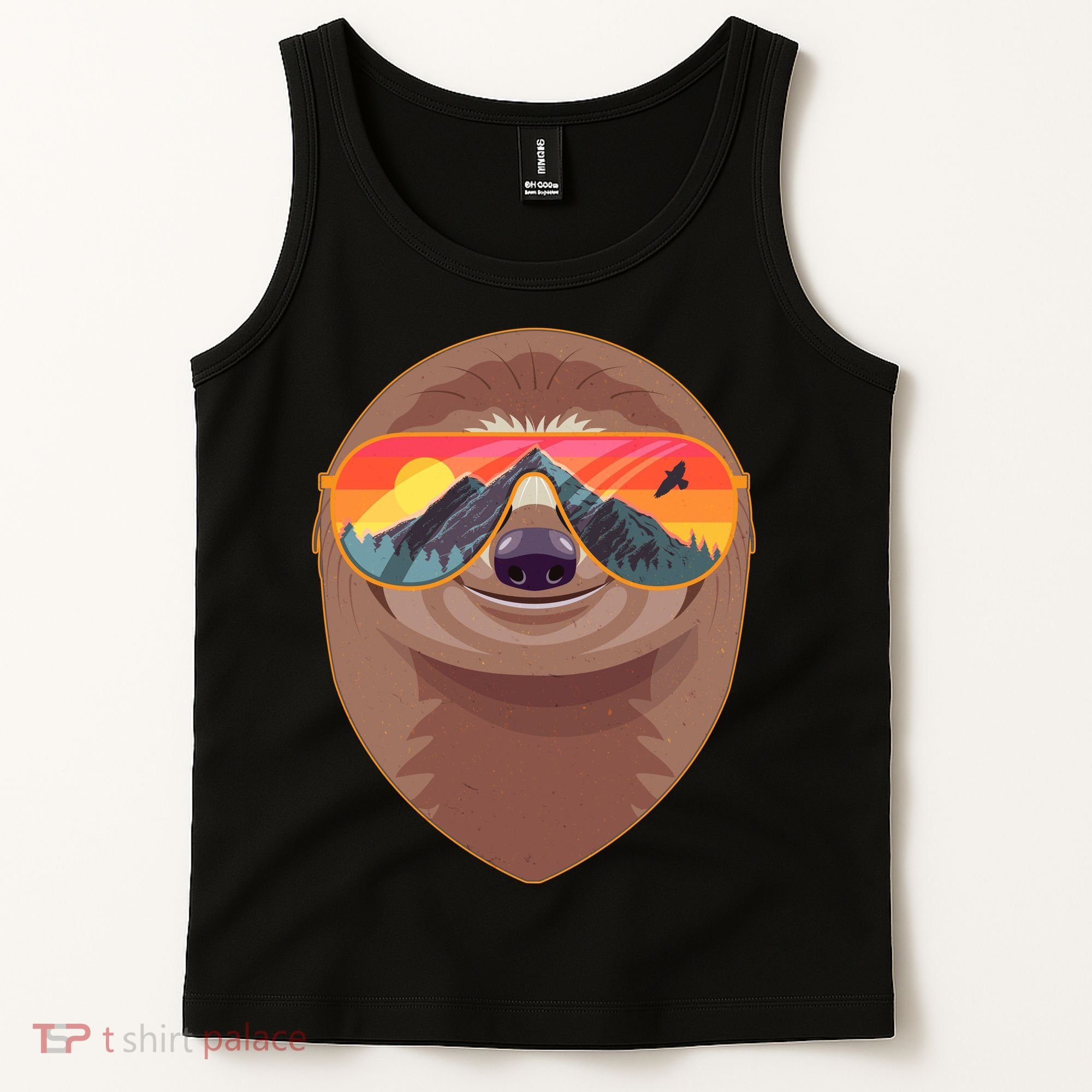 Funny Retro Wilderness Sloth Tank Top