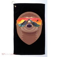 Funny Retro Wilderness Sloth Golf Towel thumb 0