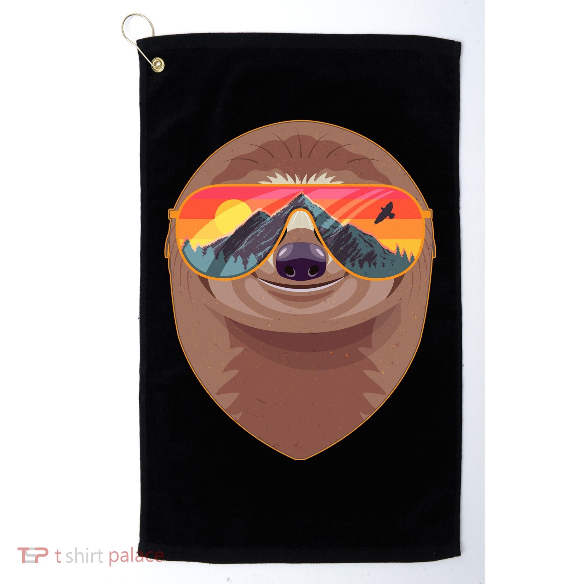 Funny Retro Wilderness Sloth Golf Towel