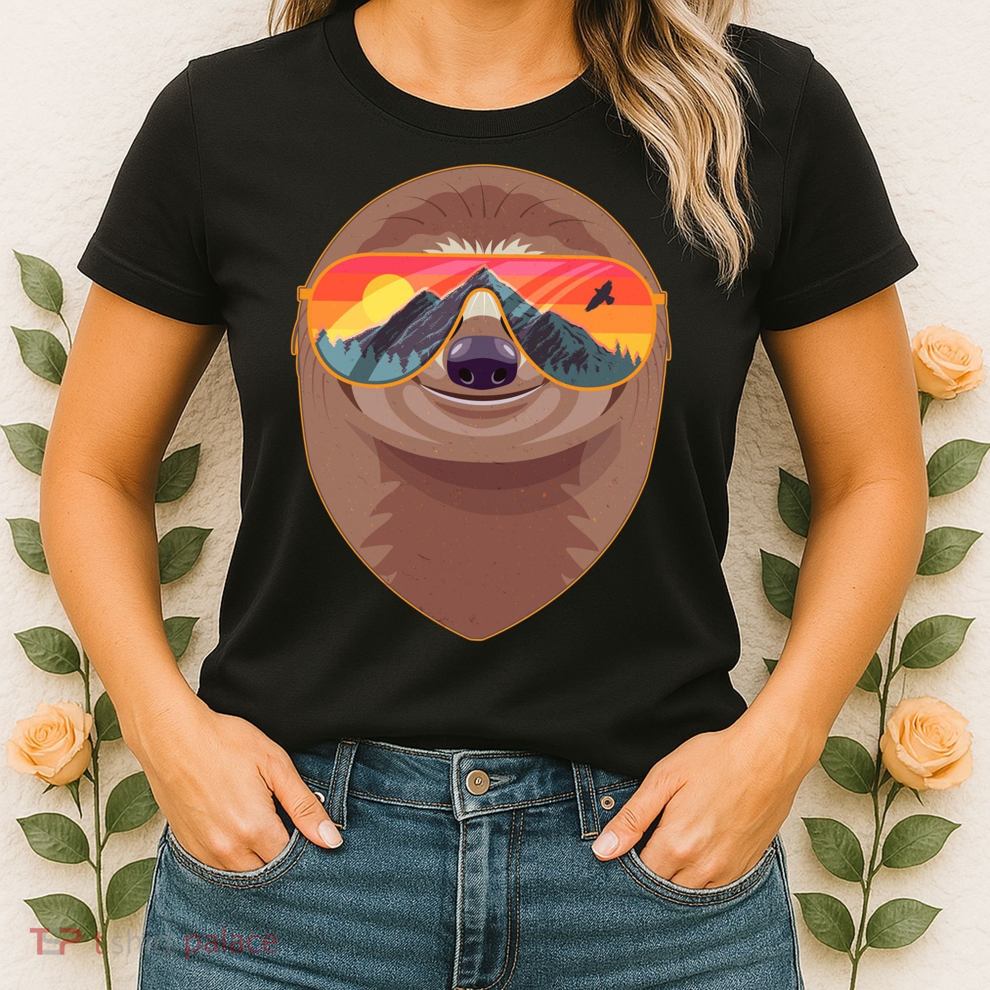 Funny Retro Wilderness Sloth Women's T-Shirt