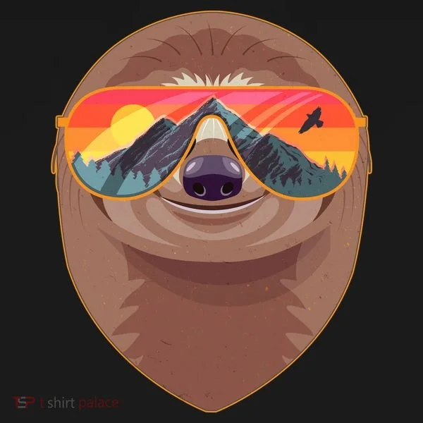 Funny Retro Wilderness Sloth Kids Long Sleeve Shirt