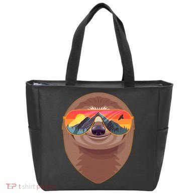 Funny Retro Wilderness Sloth Tote Bag