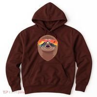 Funny Retro Wilderness Sloth Hoodie thumb 0