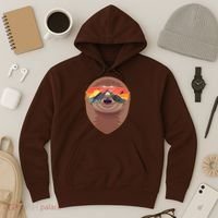 Funny Retro Wilderness Sloth Hoodie thumb 3