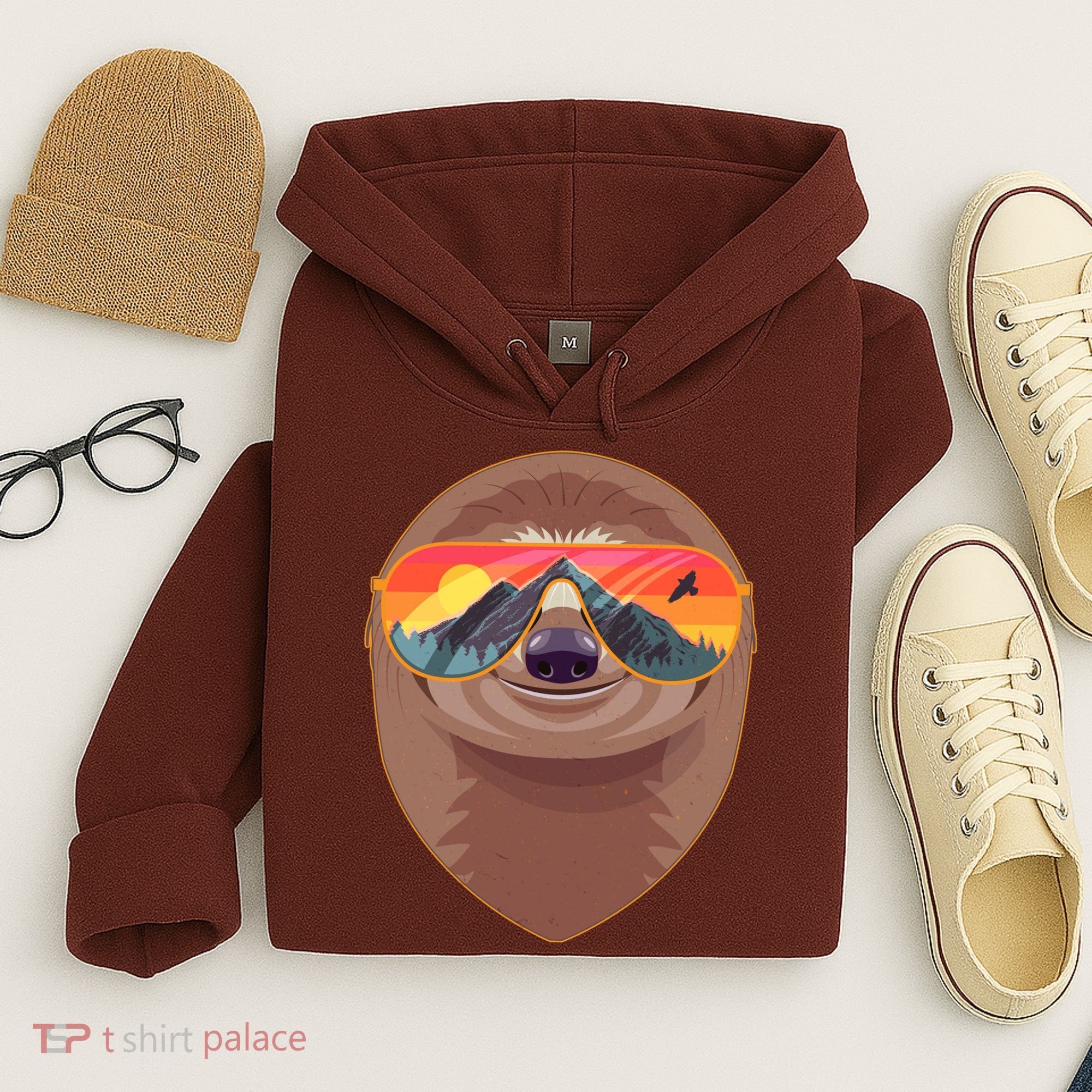 Funny Retro Wilderness Sloth Hoodie