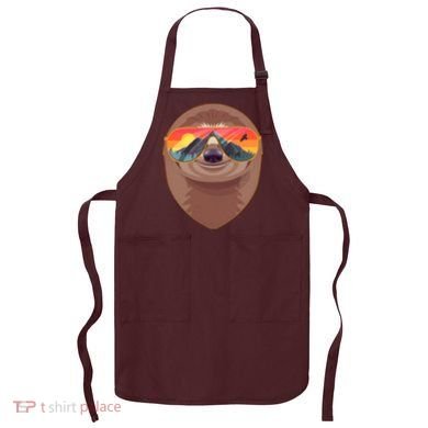 Funny Retro Wilderness Sloth Apron