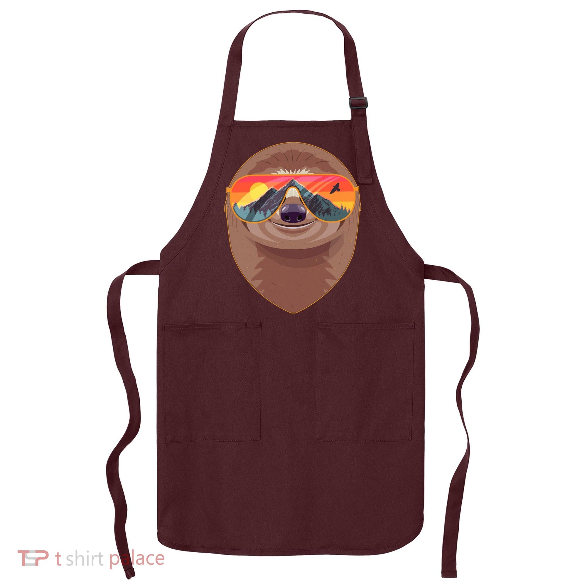 Funny Retro Wilderness Sloth Apron
