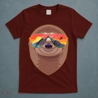 Funny Retro Wilderness Sloth T-Shirt thumb 5