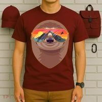 Funny Retro Wilderness Sloth T-Shirt thumb 6
