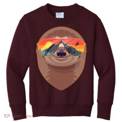 Funny Retro Wilderness Sloth Kids Sweatshirt