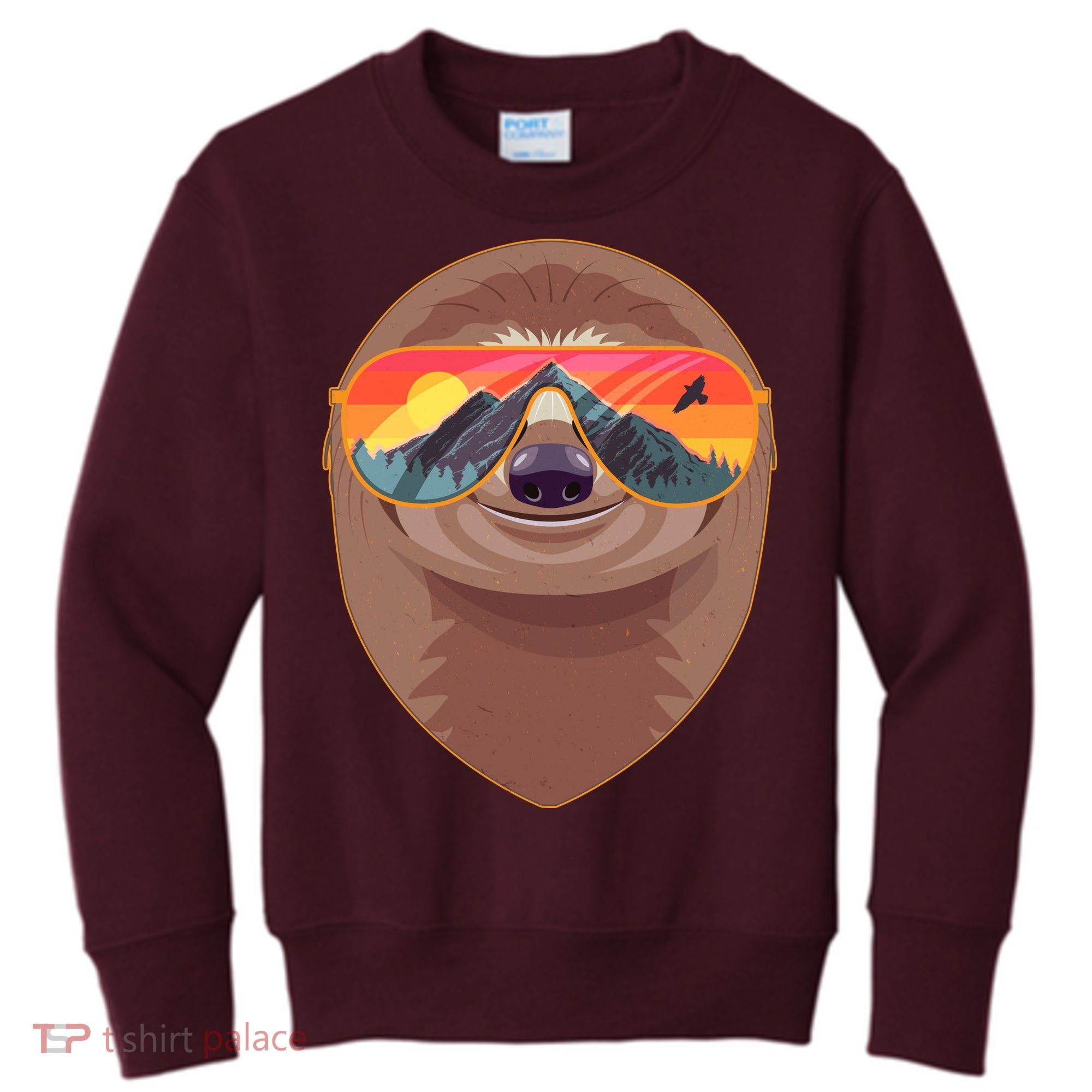 Funny Retro Wilderness Sloth Kids Sweatshirt