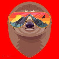 Funny Retro Wilderness Sloth Santa Hat thumb 1