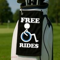 Free Rides Wheelchair Gift Golf Towel thumb 2