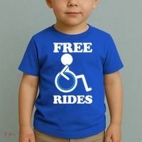 Free Rides Wheelchair Gift Toddler T-Shirt thumb 2