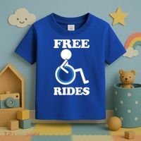 Free Rides Wheelchair Gift Toddler T-Shirt thumb 3