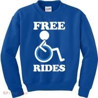 Free Rides Wheelchair Gift Kids Sweatshirt thumb 0