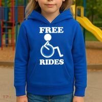 Free Rides Wheelchair Gift Kids Hoodie thumb 3