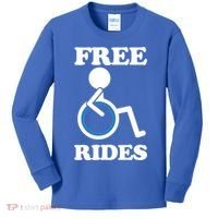 Free Rides Wheelchair Gift Kids Long Sleeve Shirt thumb 0