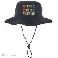 Funny RizzEm With The Tism Autism Awareness Outfit Gift Bucket Hat thumb 0