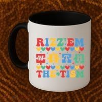 Funny RizzEm With The Tism Autism Awareness Outfit Gift Coffee Mug thumb 2